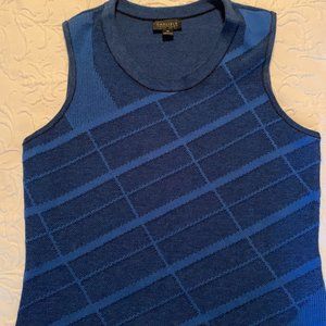 Royal Blue/Black Carlisle Sleeveless Sweater size M